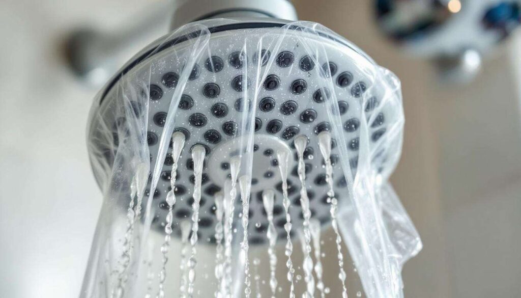 Doccia incrostata: il trucco del sacchetto di plastica che pulisce il soffione da solo