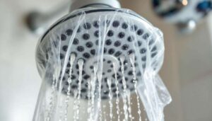 Doccia incrostata: il trucco del sacchetto di plastica che pulisce il soffione da solo