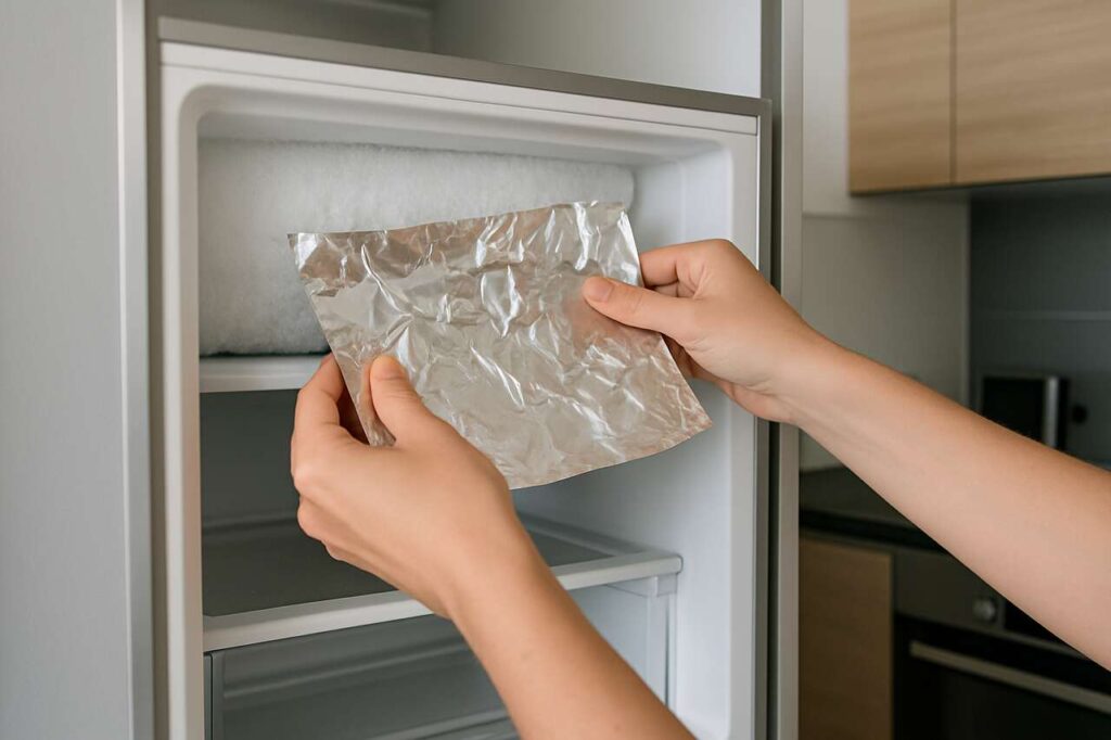 Basta un foglio di alluminio per sbrinare il freezer in pochi minuti: l’astuzia che fa davvero risparmiare energia